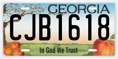 GA license plate CJB1618