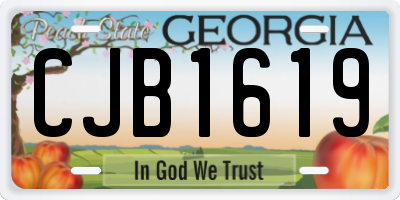 GA license plate CJB1619