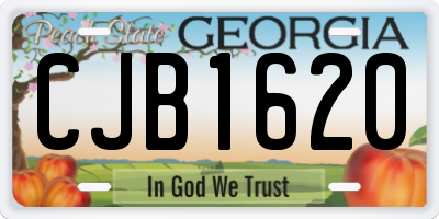 GA license plate CJB1620