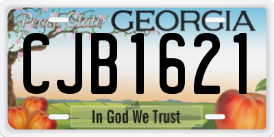 GA license plate CJB1621