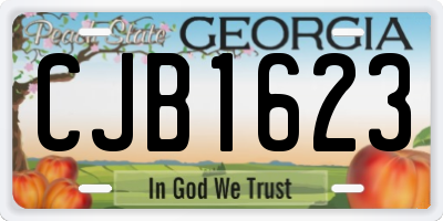 GA license plate CJB1623