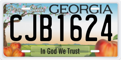 GA license plate CJB1624