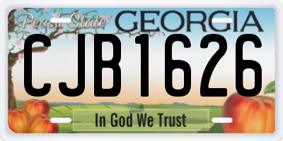 GA license plate CJB1626