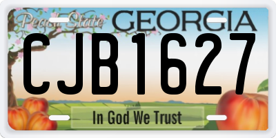 GA license plate CJB1627