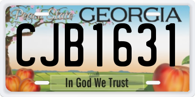 GA license plate CJB1631