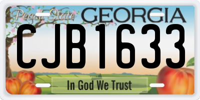 GA license plate CJB1633
