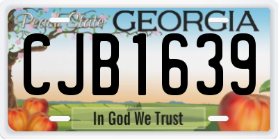 GA license plate CJB1639