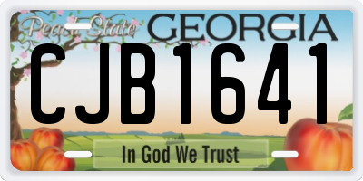 GA license plate CJB1641