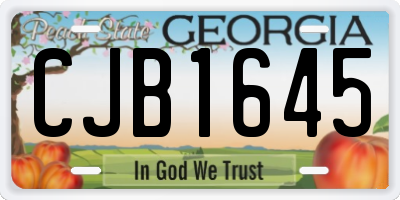 GA license plate CJB1645
