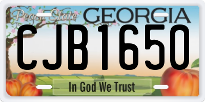 GA license plate CJB1650