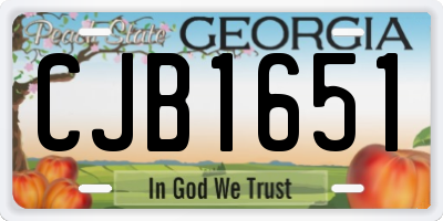 GA license plate CJB1651