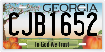 GA license plate CJB1652