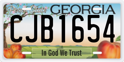 GA license plate CJB1654