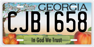 GA license plate CJB1658