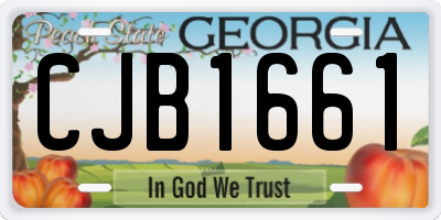 GA license plate CJB1661