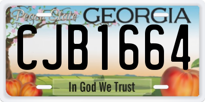 GA license plate CJB1664