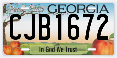 GA license plate CJB1672
