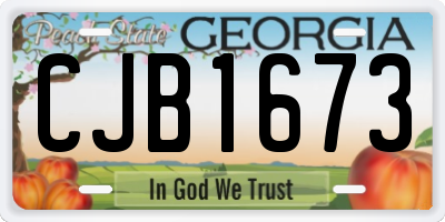 GA license plate CJB1673