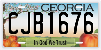GA license plate CJB1676