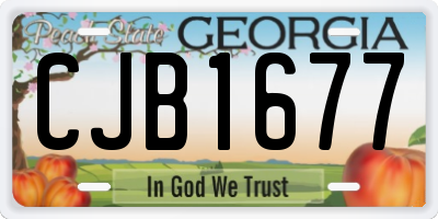 GA license plate CJB1677