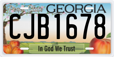 GA license plate CJB1678