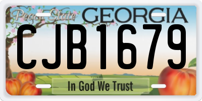 GA license plate CJB1679