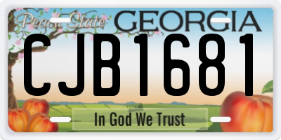 GA license plate CJB1681