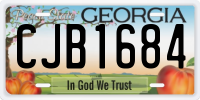 GA license plate CJB1684