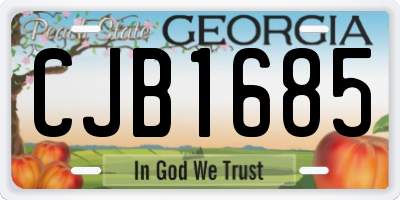 GA license plate CJB1685
