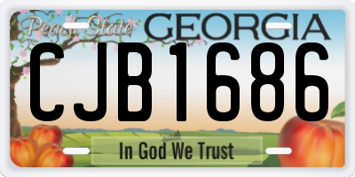 GA license plate CJB1686