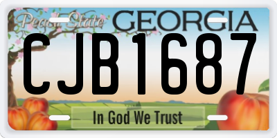 GA license plate CJB1687