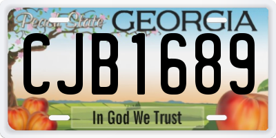 GA license plate CJB1689
