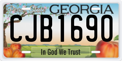 GA license plate CJB1690