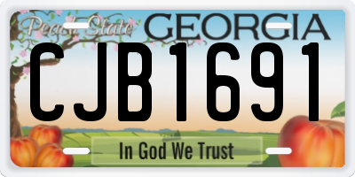 GA license plate CJB1691