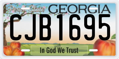 GA license plate CJB1695