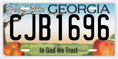 GA license plate CJB1696
