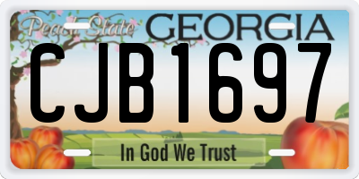 GA license plate CJB1697