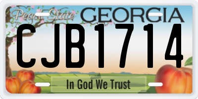 GA license plate CJB1714