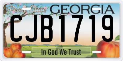 GA license plate CJB1719