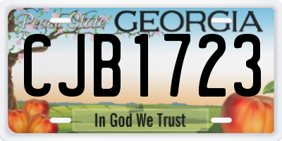 GA license plate CJB1723