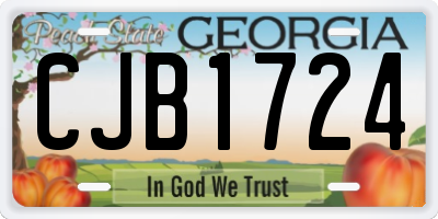 GA license plate CJB1724