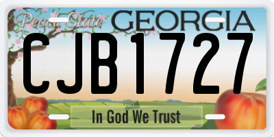GA license plate CJB1727