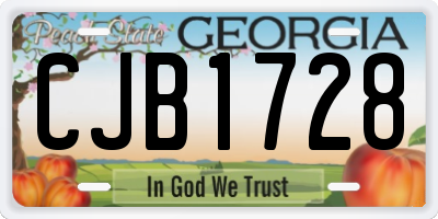 GA license plate CJB1728
