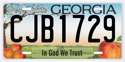 GA license plate CJB1729