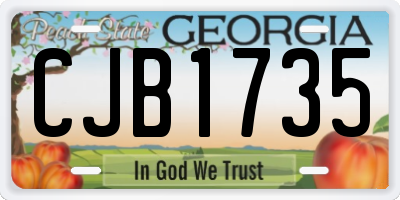 GA license plate CJB1735