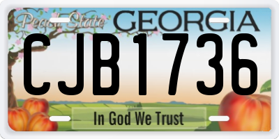 GA license plate CJB1736