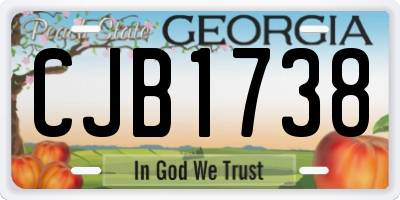 GA license plate CJB1738