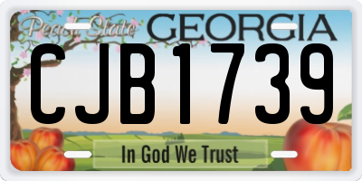 GA license plate CJB1739
