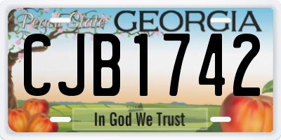 GA license plate CJB1742