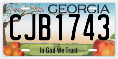 GA license plate CJB1743